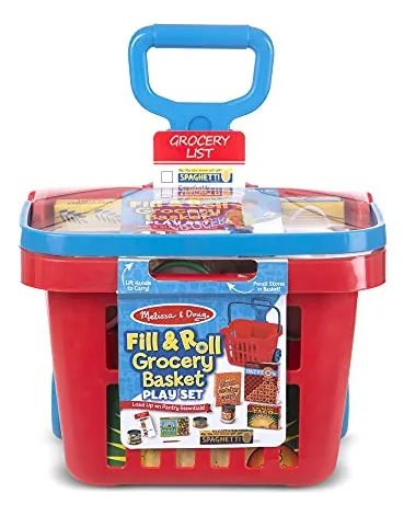 Set Grocery Basket Play Melissa & Doug Fill & Roll, 11 Pieza