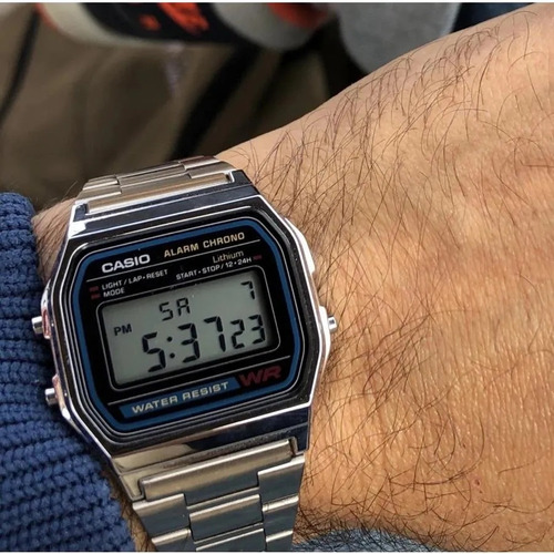 Reloj Casio A158wa-1 A158wa-1 Digital Con La Correa Platead