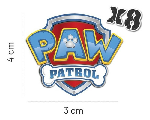 Imagen 4 de 4 de 20 Stickers Paw Patrol, Decora Cajas Y Bolsas De Cumpleaños