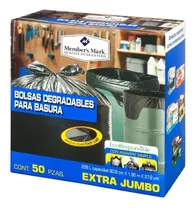 Comprar 50 Bolsas Basura Extrajumbo Member´s Mark Color Negro