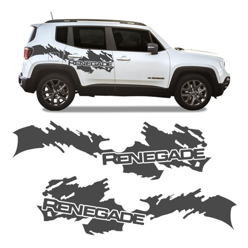 Faixa Jeep Renegade Sport Adesivo Lateral Tuning Grafite