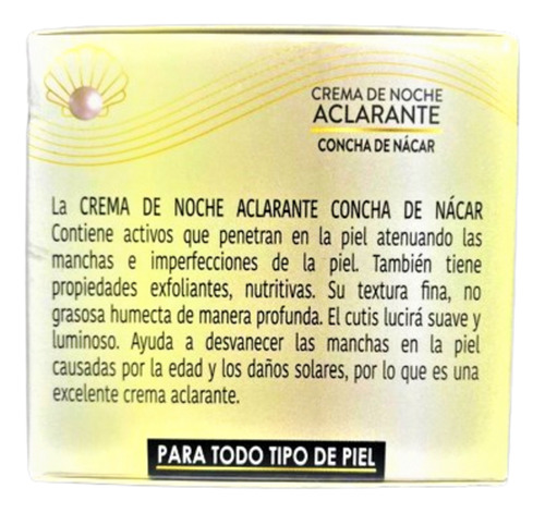 Crema Aclarante De Noche Concha De Nácar Antimancha Bacc 60g