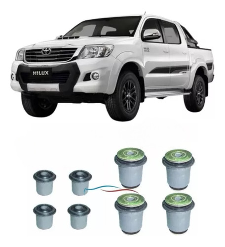 Kit 8 Bucha Balança Bandeja Inf Sup Hilux 4x2 2005 Em Diante