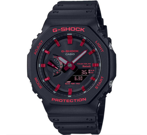 Reloj solar Casio G-shock Ignite Red Bluetooth E Tough, color negro, color del bisel, color negro, color de fondo negro