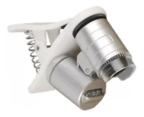 Comprar Microscopio Lupa 60x Con Clip Celular Tablet Con Luz Led Color Plateado