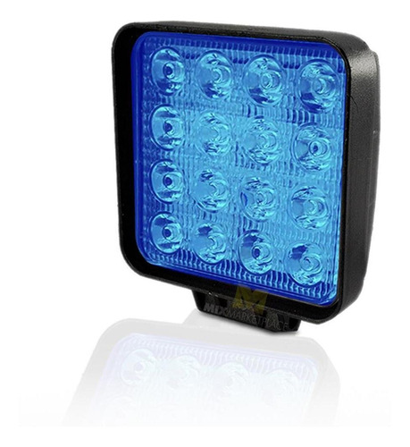 Kit 2 Farol De Milha Lente Azul 16 Led Pulverizador Trator