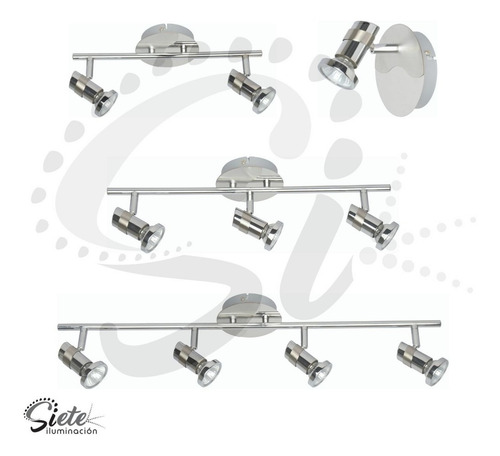 Imagen 3 de 5 de Aplique Luz Barral Ideal Baño 2 Luces Spot Led Gu10 Moderno