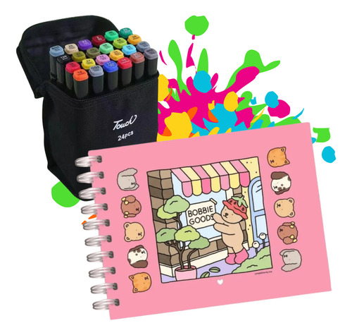 Kit Com 1 Livro De Colorir Bobbie Goods Capa Dura 50 Páginas