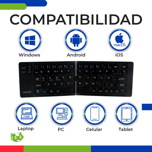 Mini Teclado Bluetooth Plegable Portátil Ios Android Windows