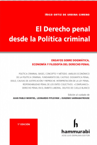 Derecho Penal Desde La Política Criminal / Ortiz De Urbina