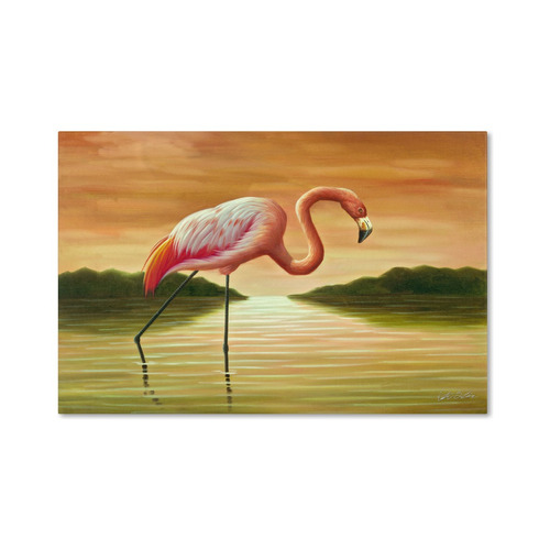 Pink Flamingo Canvas Art By Victor Giton