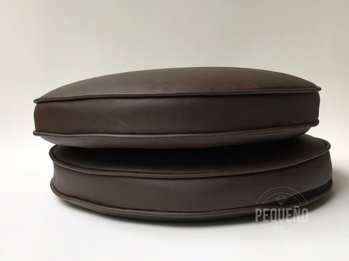 Imagen 3 de 7 de Almohadones Redondos Para Sillas Ecocuero Cuerina 60cm