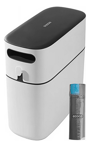 Cesto Tacho De Basura, Hermético, 10lts C/bolsa Ecoco, 13748 Blanco