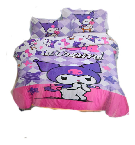 Set De Edredon De Kuromi Individual Con Fundas