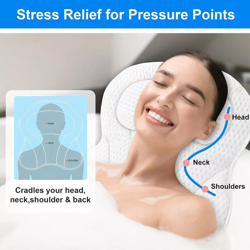 Almohada De Spa Antideslizante Con Ventosas