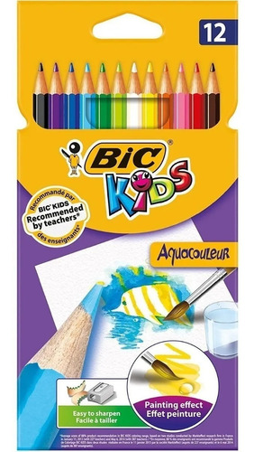 Colores Bic Kids Lápices 12 Colores Aquacouleur X 2