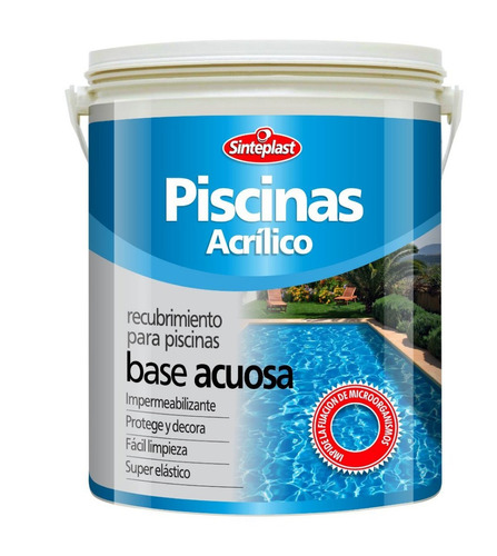 Sinteplast Piscinas Acrílico | Pintura Piletas Al Agua Blanco 10l