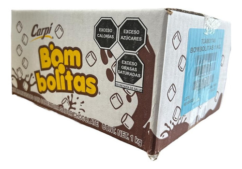 Mini Malvaviscos Sabor Chocolate Bom Bolitas 1kg