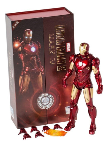 Ironman Tony Star Mark Iv Con Luz Led Accesorios Y Base