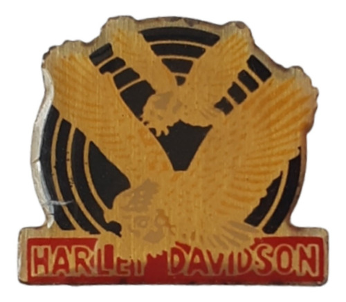 Pin Vintage Harley Davidson  Esmaltado Con Águilas 