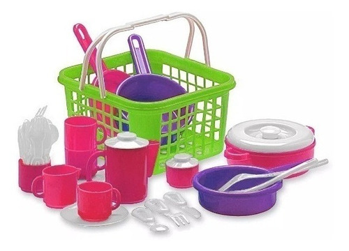 Imagen 2 de 2 de Canasta Set Cocina Y Té Completo Duravit Color Rosa Chicle