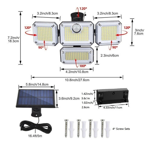 Luces De Pared Con Sensor De Movimiento Solar For