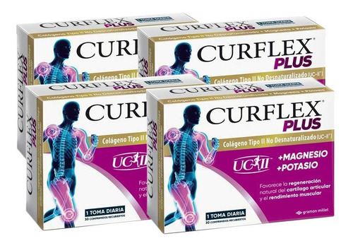 Curflex Plus Colágeno + Magnesio + Potasio X4 Cajas