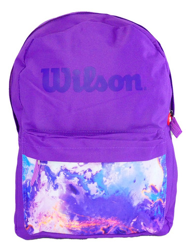 Morral Mochila Niña Escolar Universitario Wilson Universo Color Violeta Diseño de la tela Estampado