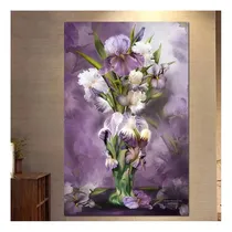Comprar Quadro Decorativo 1 Peça 40x60 Flores Roxas Minimalista 