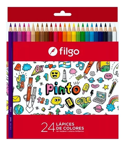 Lapiz Lapices Filgo Pinto Sigma Color Caja X 24 Colores Csi