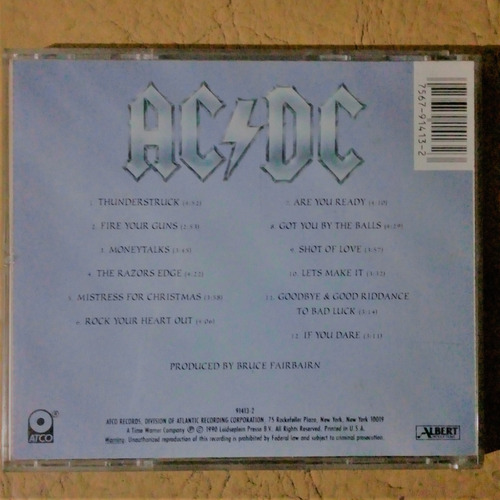 Cd Ac/dc The Razors Edge Made In U.s.a Primera Edicion (Usado)