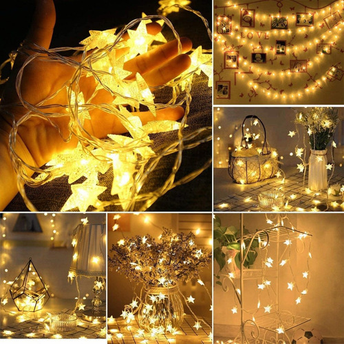 Cortinas Serie Luces Led De La Estrella Cuerda Usb 20ft/6m