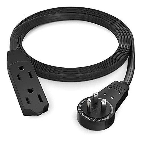 Maximm Cable 4 Ft 360 ° Rotating Flat Plug Extension Cable