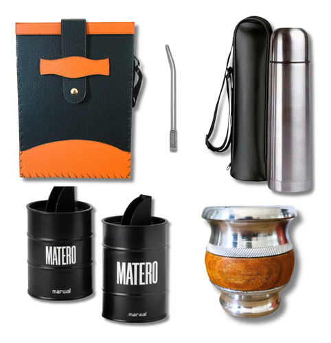 Set Matero Kit Equipo Mate Porta Termo 1 Litro Envio Gratis