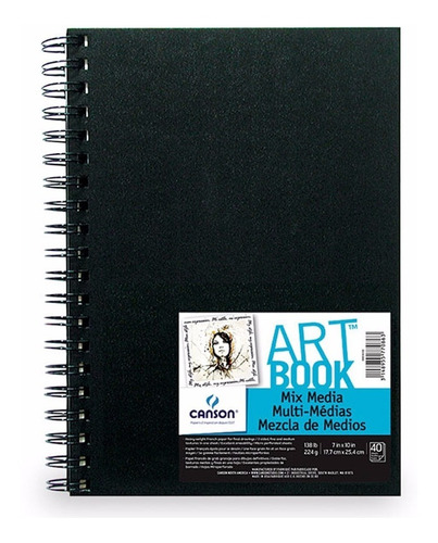 Caderno Sketch Book Mix Media Canson 17x25 40fls 224grs