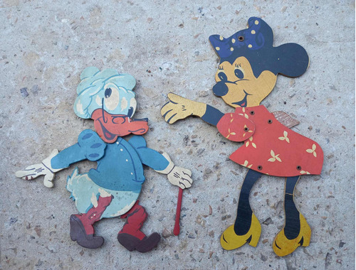 Elvira Donald Y Minnie 2 Personajes Disney P/colgar Antiguo 