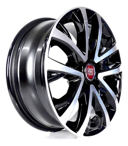 Jogo De Roda Fiat Toro Aro 18 5x110 2020 + Bicos P/ Sensor Cor Preto Diamante S34