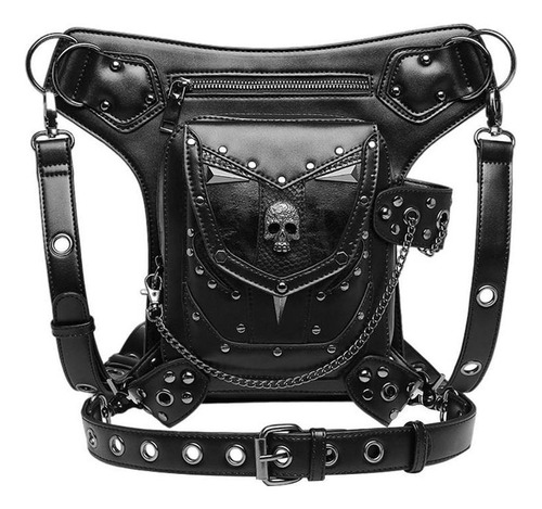 . Bolso De Hombro De Cuero De Pu, Bolso De Calavera Punk