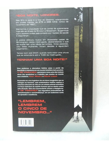 V De Vingança - Capa Dura (panini) ~leia A Descrição (Usado)