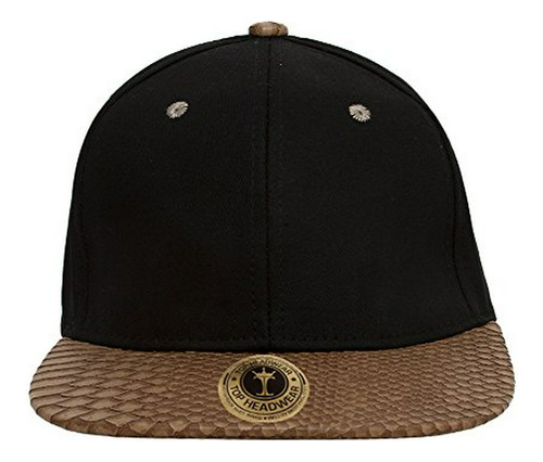 Topheadwear Serpiente Patrón De La Piel Bill Plano Snapback 