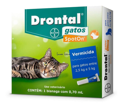 Vermífugo Para Gatos Spot On Drontal 2,5kg A 5kg Bayer