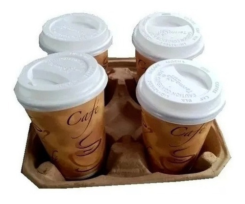1000 Vasos Con Tapa Para Cafe Biodegradables 12 Onzas