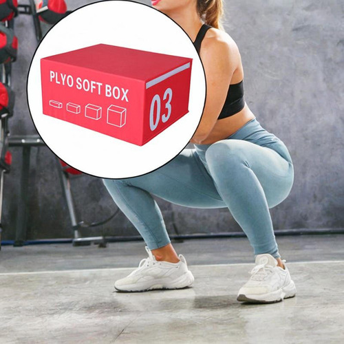 Caja De Salto Pliométrica Multifuncional De Rojo 45cm Alto