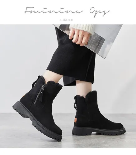 Zapatos De Algodón Cálidos De Terciopelo Moda Botas Martin