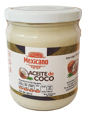 Aceite De Coco Extra Virgen 450 Ml