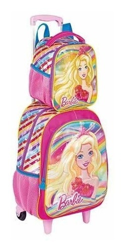 Mochila Barbie Princesa Rodinhas 19x Paete Lancheira Sestini