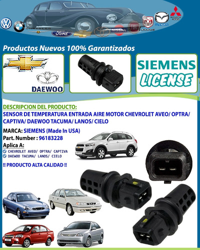 Sensor Maf Temperatura Aire Daewoo Tacuma Lanos Cielo