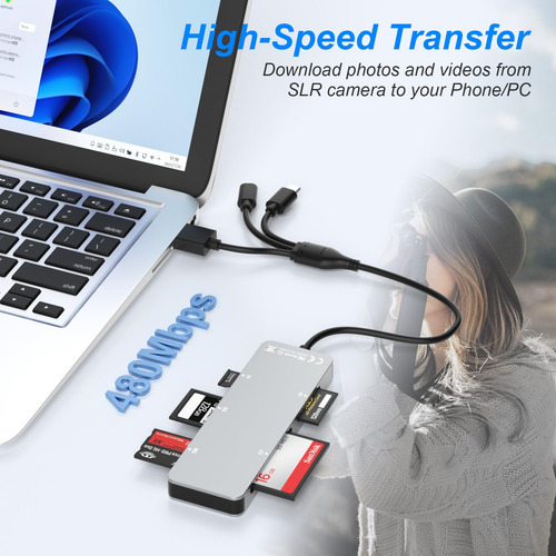 Adaptador Memory Stick Pro Duo, Lector De Tarjetas 5 En 1 Pa