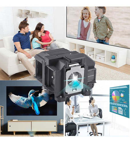 Lâmpada de projetor completa compatível com Epson Elplp67 V13h10l67 S11 S12/x14