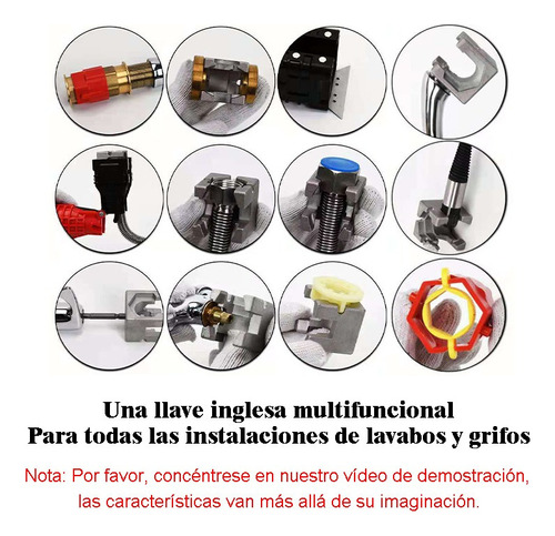 Llave De Tubo Del Instalador Del Grifo Del Fregadero 18 En 1